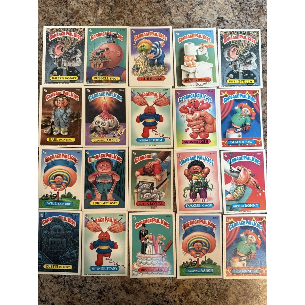 Garbage pail kids lot of 20 vintage cards 1986/1987